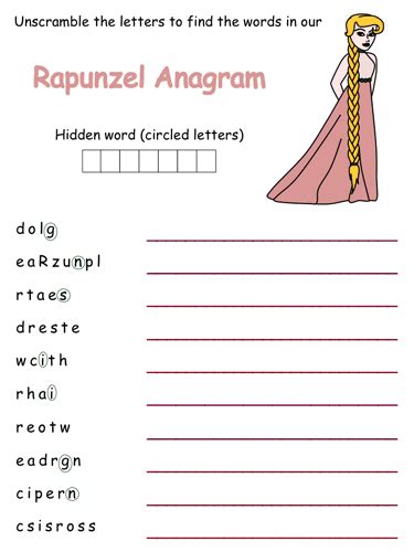 Rapunzel Anagram Puzzles