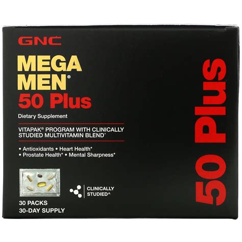 Mega Men 50 Plus Multivitamin 30 Packs Gnc