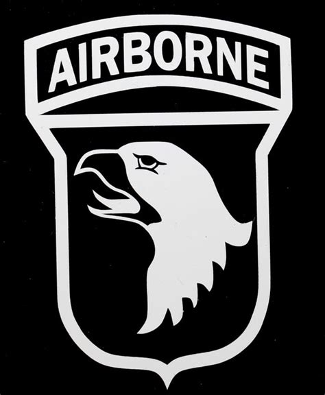 101st Airborne Patch With Tab Vinyl Decal Milvec