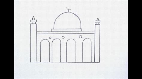 رسم مسجد رسم مسجد سهل رسم بسيط Youtube