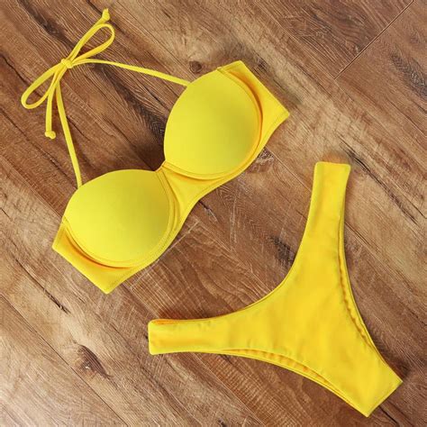 Sexy Women Bikini Brazilian Swimsuit Push Up Bra Bikini Set Two Piece Swim Suit Swimwear Low