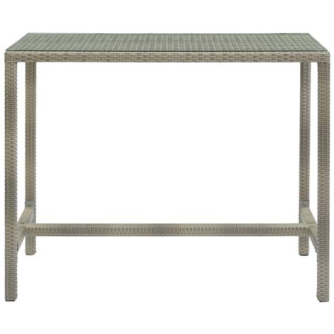 Conduit Outdoor Patio Wicker Rattan Large Bar Table Light Gray By Modway