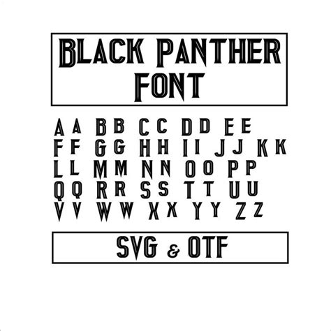 Black Panther Font Svg Black Panther Alphabet Black Panther Etsy In