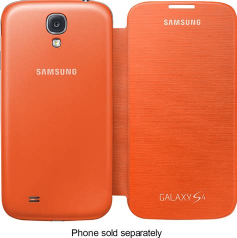 Best Buy Flip Cover Case For Samsung Galaxy S 4 Mobile Phones Orange