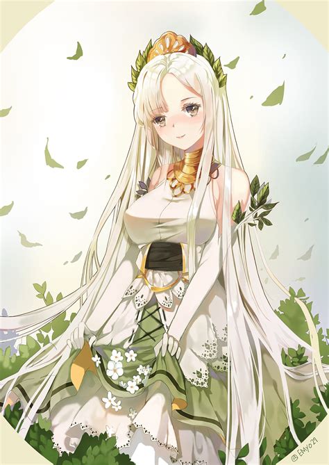 Wallpaper Illustration Long Hair White Hair Anime Girls Dress