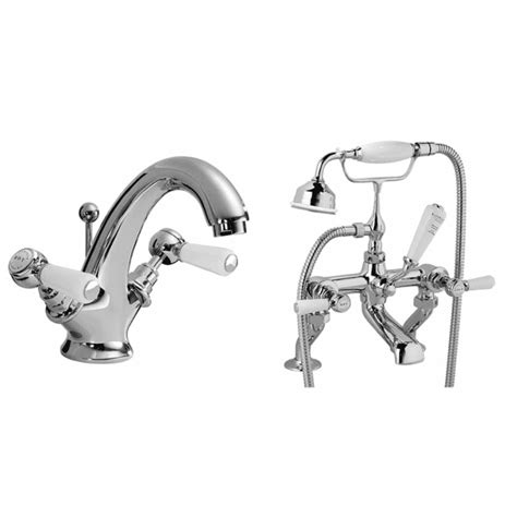 Bayswater Traditional Mono Basin Mixer And Bath Shower Mixer Taps Lever