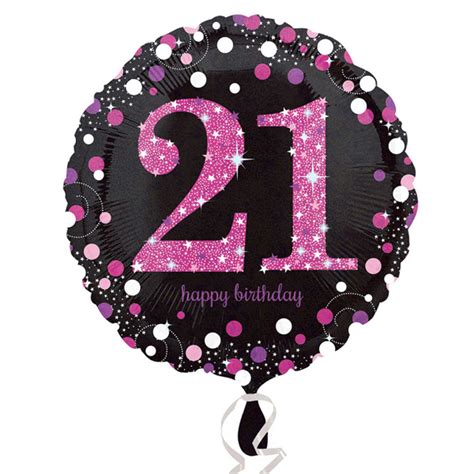 21st Happy Birthday Foil Balloon Black And Pink Party Decorations Age 21