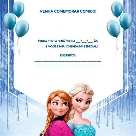 Convite Da Frozen 10 Modelos Gratuitos E Editáveis Bolo Guaraná