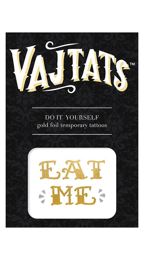 3 pk vajtats eat me temporary tattoo gold intimate area tattoo