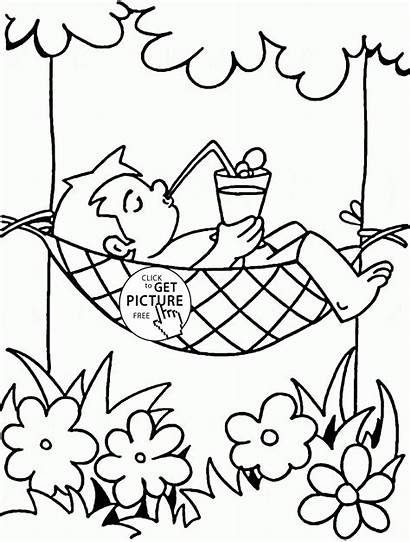 Coloring Pages Savings Daylight Summer Drawing Vacation