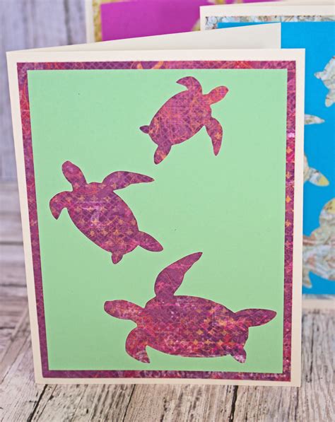 Set Of Sea Turtle Note Cards Sea Turtle Card Set Handmade Etsy