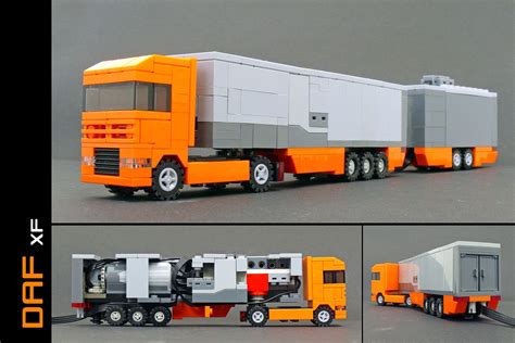 Remote Controlled Daf Xf With Eurocombi Trailer Lego Truck Micro