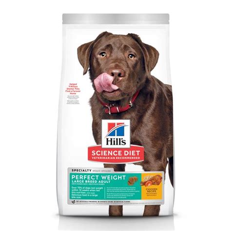 The right content of protein, fats, and carbs a particular pooch should eat is influenced by several factors that aren't always easy to calculate. Hill's Science Diet 28.5 lb Adult Perfect Weight Large ...