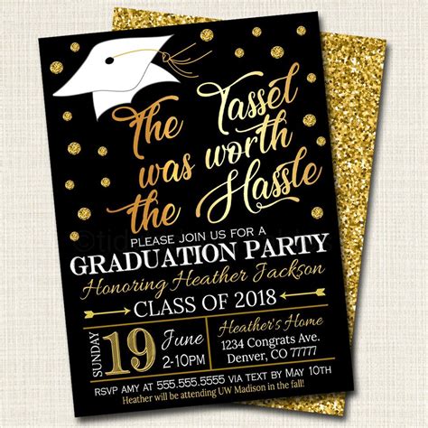 Graduation Party Invitation High School Graduation Invitation Diy In Tidylady Printables