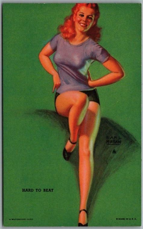 vintage 1940s pin up girl mutoscope card hard to beat artist signed earl moran other
