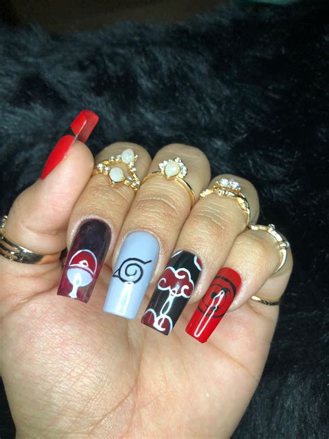 Anime Theme Press On Nails Hand Painted Etsy