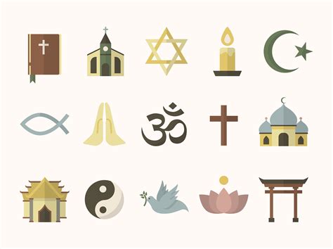 Coleção De Símbolos Religiosos Ilustrados Download Vetores Gratis