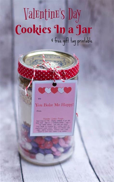Layered Cookies In A Jar For Valentines Day Free Printable