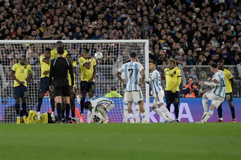 messi scores from a free kick to give argentina 1 0 win in south american world cup qualifying