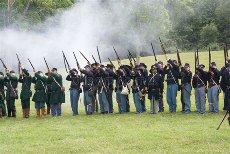 Union Infantry Line Firing Editorial Stock Photo Image Of Skirmish