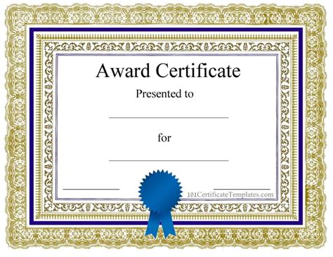 Free Printable Award Certificate Template Free Printable Templates