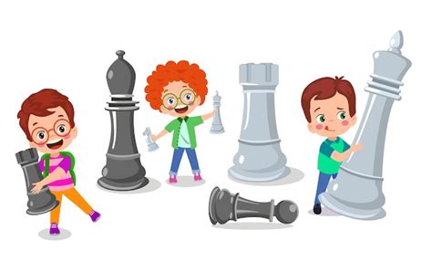 Premium Vector Cartoon Character Playing Chess Game