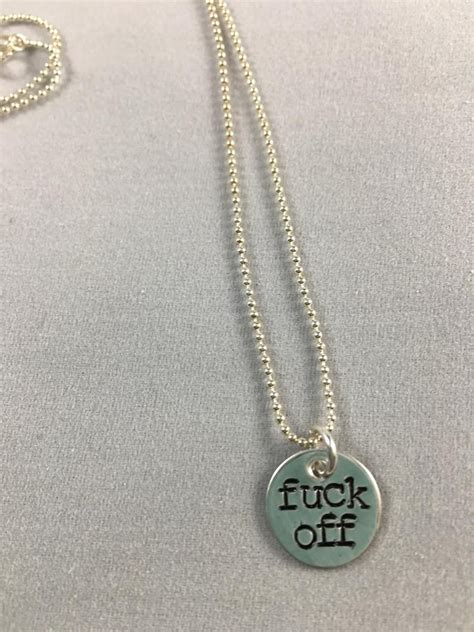 F Ck Off Sterling Silver Necklace F Word Profanity Etsy Necklace