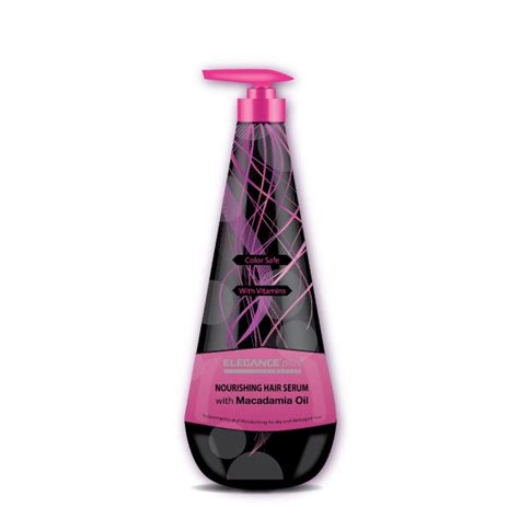 Elegance hair serum is designed to prevent your hair from getting tangled and gives your hair softness and shine while protecting it from sun exposure, pollutants, dust, and grime. Elegance Nourishing Hair Serum with Macadamia Oil 300ml ...