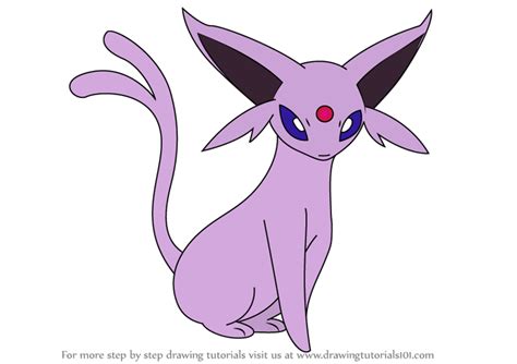 Learn How To Draw Espeon From Pokemon Pokemon Step By Step Drawing