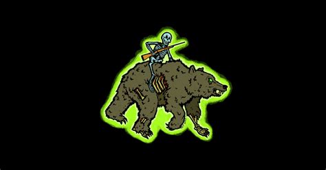 Creepy Alaska Grizzly Bear Skeleton Hunter Bear Sticker Teepublic