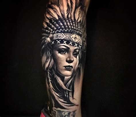 Native American Girl Tattoo By Hugo Feist Post 31286