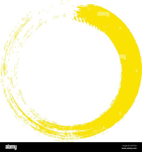 Yellow Brush Paint Circle Arts Stock Vector Image And Art Alamy