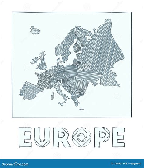 Sketch Map Of Europe Stock Vector Illustration Of Europe 234561168