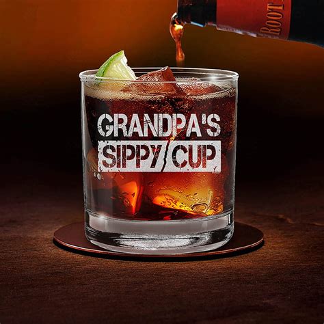 Grandpas Sippy Cup Engraved Whiskey Glass Promoted To Grandpa New