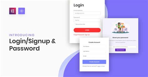 Login Register And Password Reset Form Widget For Elementor