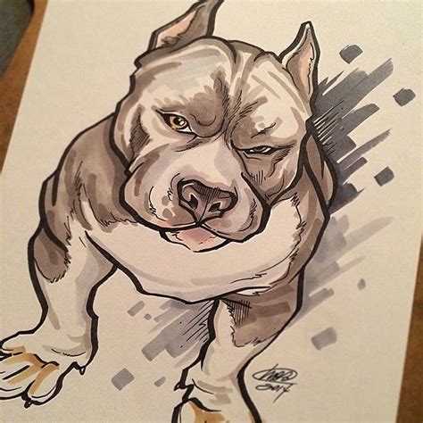 Artofmbb Cartoon Drawings Pitbull Art Dog Drawing