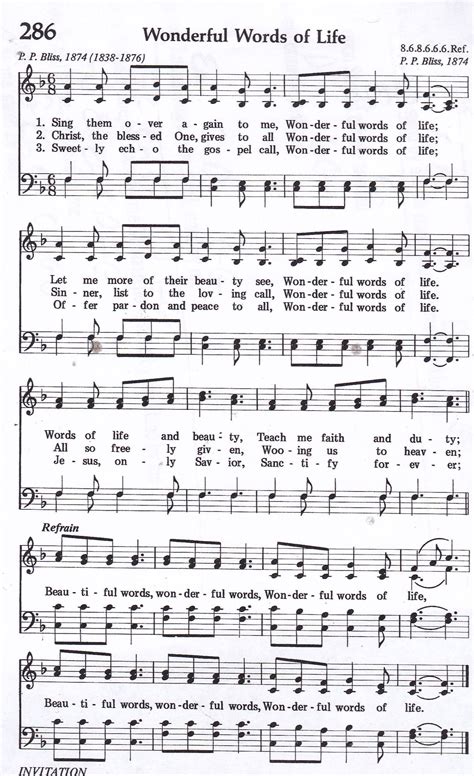Wonderful Words Of Life Hymn Satb Christian Song Lyrics Praise