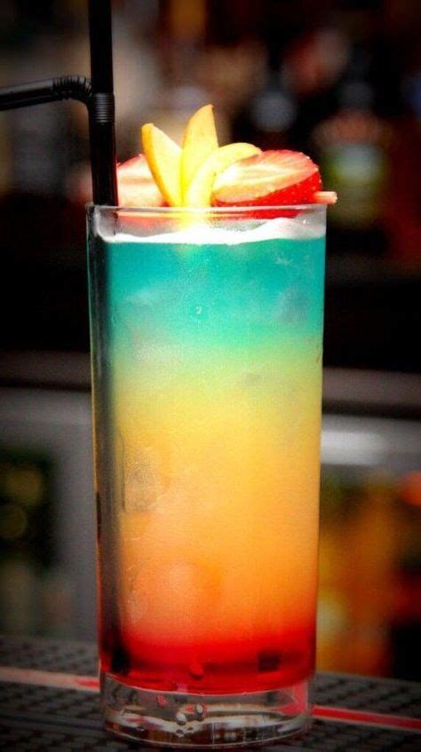 Paradise Light Rum Malibu Rum Blue Curacao Pineapple Juice And