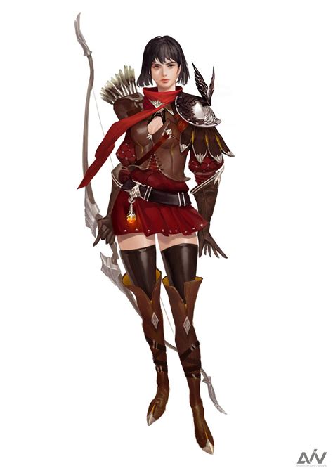 Artstation Archery Ansel Ai Nouveau Fantasy Female Warrior