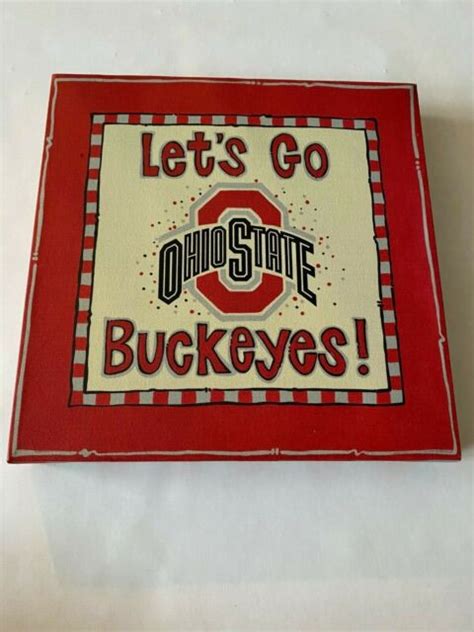 Officially Licensed Ohio State Osu Lets Go Buckeyes Canvas Print Wall