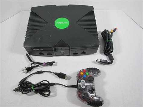 Original Microsoft Xbox Black Console Bundle X01267 001 With