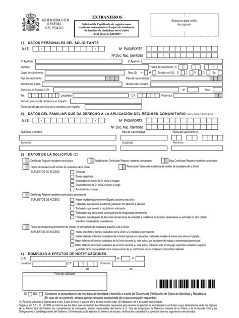 Modelo De Permiso De Residencia Pdf España Jubilación