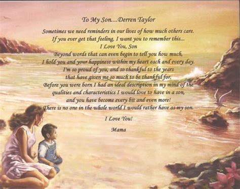 Unique gifts for mom from son. Personalized Poem for Son from Mother Perfect Gift for ...