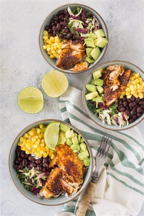 Using leftover fish from fish tacos to make a vietnamese vermicelli salad bowl instead. Fish Taco Bowls - Noshtastic
