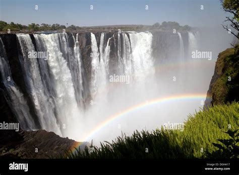 Victoria Falls Rainbow A Double Rainbow Over The Victoria Falls