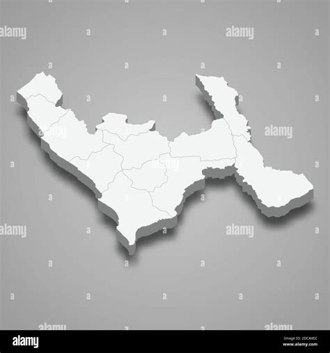 3d Isometric Map Of La Libertad Is A Region Of Peru Vector