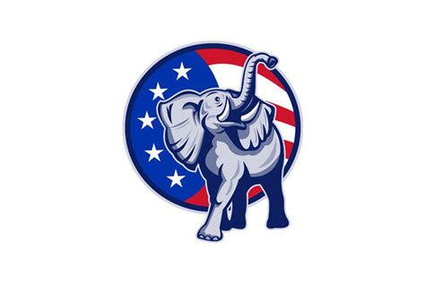 Republican Elephant Mascot Usa Flag 187258