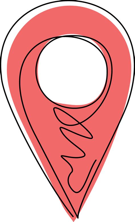 Single One Line Drawing Pin Of Map Icon Of Drop Pin Place Of Location