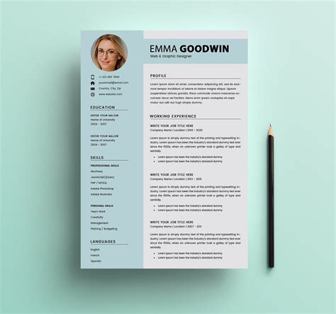 Free Resume Page Cover Letter Templates Psd Graphic Design Junction