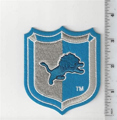 Vintage Nfl Detroit Lions Shield Logo Patch 3 12 X 3 Sew Or Iron On